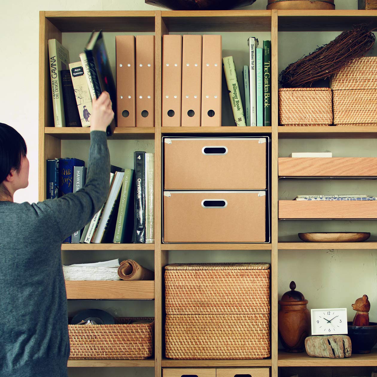 無印　ラタン　ラック 楽天市場】【無印良品 公式】重なるラタン長方形バスケット・小